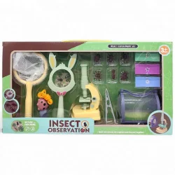 Набір дослідів (мікроскоп на батарейках, підсвітка, лупа, сачок, пінцет, моделі комах)