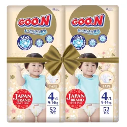 Підгузки GOO.N Premium Soft для дітей 9-14 kg (розмір 4(L), на липучках, унісекс, 104 шт.)