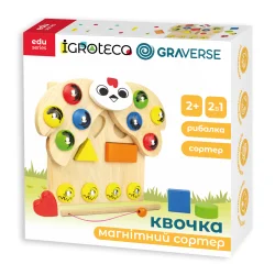 Дерев'яна розвивальна гра "Магнітний сортер Квочка"