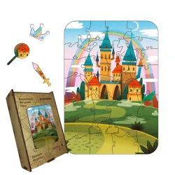 Пазл дерев'яний Казкова Фортеця, А5, Картонна коробка