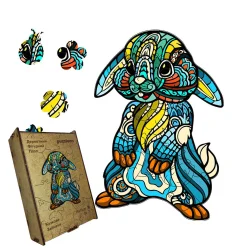 Пазл дерев'яний Казкове Зайченя, А5, Картонна коробка