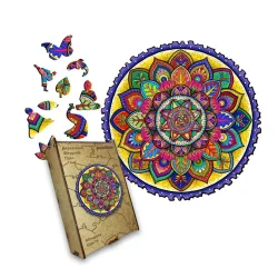 Пазл дерев'яний Мандала Щастя, А5, Картонна коробка