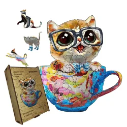 Пазл дерев'яний Розумничок в чашечці, А5, Картонна коробка