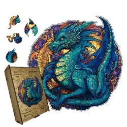 Пазл дерев'яний Таємничий Дракон, А5, Картонна коробка
