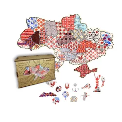 Пазл дерев'яний Україна Вишивана, А5, Картонна коробка