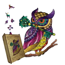 Пазл дерев'яний Загадкова Сова, А5, Картонна коробка