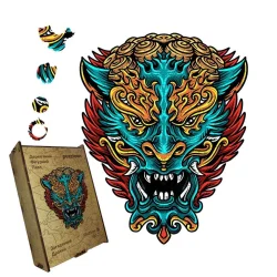 Пазл дерев'яний Загадковий Дракон, А5, Картонна коробка