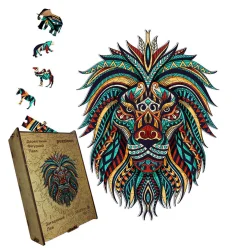 Пазл дерев'яний Загадковий Лев, А5, Картонна коробка