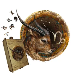 Пазл дерев'яний Знак Зодіаку Козеріг, А5, Картонна коробка