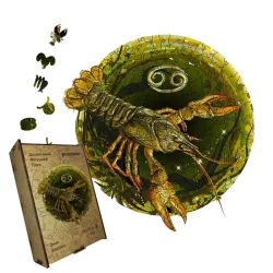 Пазл дерев'яний Знак Зодіаку Рак, А5, Картонна коробка