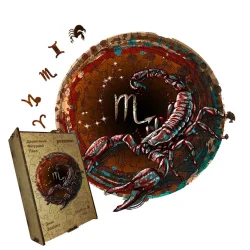 Пазл дерев'яний Знак Зодіаку Скорпіон, А5, Картонна коробка