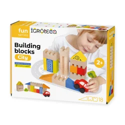 Конструктор дерев'яний Будівельні блоки Місто 18 фігур