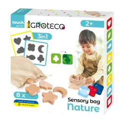 Розвивальна гра Сенсорний мішечок із дерев'яними фігурками