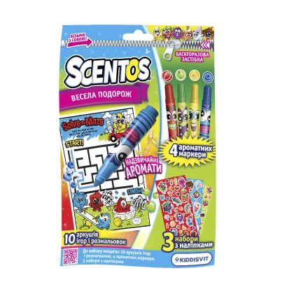 Ароматний набір для творчості серії "Візьми з собою" - ВЕСЕЛА ПОДОРОЖ (завдання, маркери, наліпки)