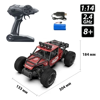 Автомобіль OFF-ROAD CRAWLER з р/к - RACE (матовий червоний, метал. корпус, акум.6V, 1:14)