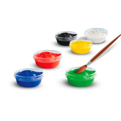 Гуаш - БАРВИ РАЙДУГИ (6 кольорів, у пластикових баночках)