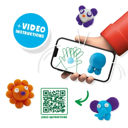 Незасихаюча маса для ліплення серії &quot;FunDo&quot; – ДИКІ ТВАРИНИ (4 кольори, у пластикових баночках)