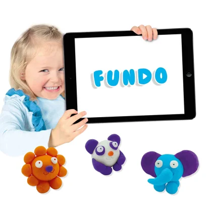 Незасихаюча маса для ліплення серії &quot;FunDo&quot; – ДИКІ ТВАРИНИ (4 кольори, у пластикових баночках)