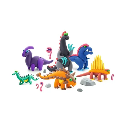 Набір пластиліну, що самостійно твердіє, ЛІПАКА - МЕГА ДИНОЗАВРИ: ДИМЕТРОДОН, АЛОЗАВР, ЛАГОЗУХ