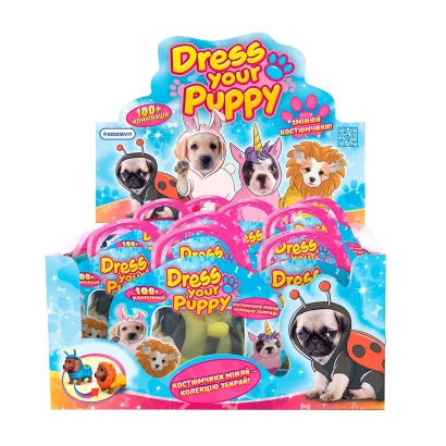 Стретч-іграшка у вигляді тварини DRESS YOUR PUPPY S1 - ЦУЦЕНЯТКО В КОСТЮМЧИКУ (в асорт., в дисплеї)