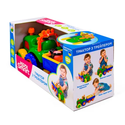 Ігровий набір KIDDI SMART &ndash; ТРАКТОР З ТРЕЙЛЕРОМ (світло, українська)