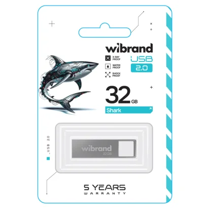 Флеш-накопичувач Wibrand USB 2.0 Shark 32Gb Silver