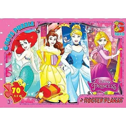 Дитячий пазл класичний "Принцеси Дісней" PD91 постер 70 елементів