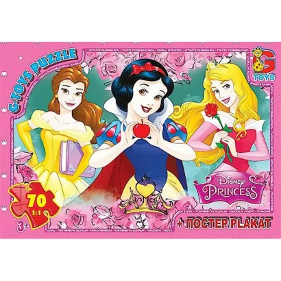 Дитячий пазл класичний "Принцеси Дісней" PD92 постер 70 елементів