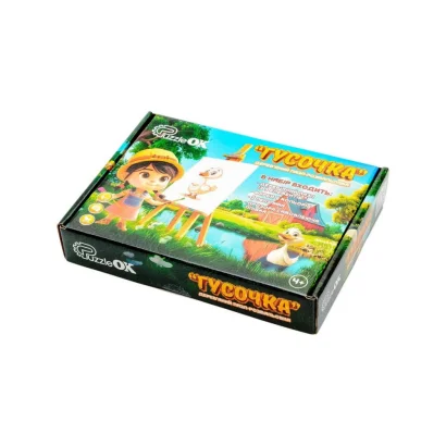 Деревʼяний пазл-розмальовка А5 "Гусочка" Puz-22937 пензлик, фарби, клейка плівка