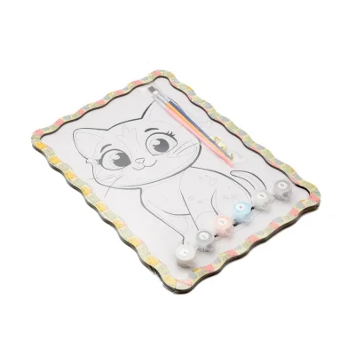 Картина по номерах "Котик" Puz-22945 формат А4 пензлик, фарби, кріплення для стіни