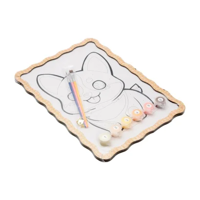 Картина по номерах "Коргі" Puz-22941 формат А4 пензлик, фарби, кріплення для стіни