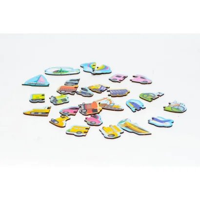 Дерев'яний магнітний пазл "Машинки" Puz-22932, 30 елементів