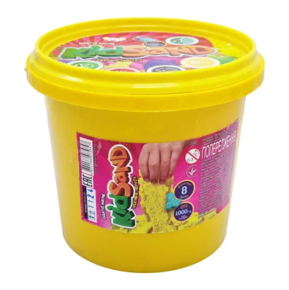 Набір креативної творчості "Кінетичний пісок" KidSand" KS-01-01 відро 1000г Жовтий
