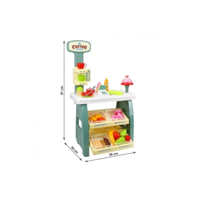 Ігровий дитячий набір "Кав'ярня" 9765TXK прилавок з полицями, іграшкові солодощі