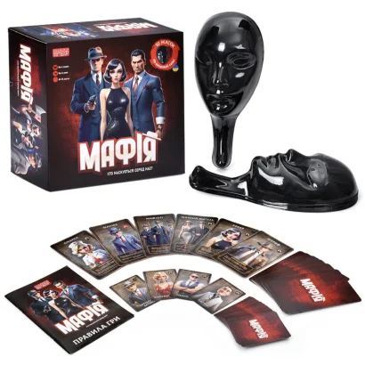 Настільна гра &quot;Мафія&quot; AI 001 маска 10 штук картки, 30 штук, картки для ведучого 21 штука