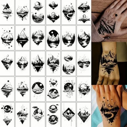 Набір дитячих тимчасових тату &quot;Чорні міні №3&quot; black-tattoo-mini-set-3-3, 30 штук по 9,5*5,5 см