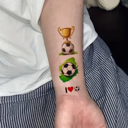 Набір дитячих тимчасових тату "Футбол №1" football-tattoo-mini-set- 10 штук по 12*7 см 