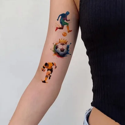 Набір дитячих тимчасових тату "Футбол №1" football-tattoo-mini-set- 10 штук по 12*7 см 