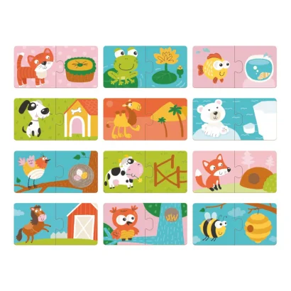 Дитячий пазл Звірята та їх будиночки DoDo 300117, 24 деталі