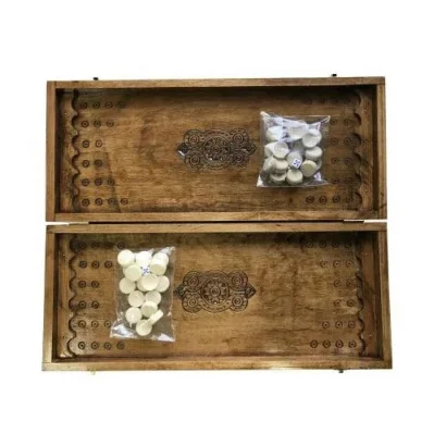 Нарди дерев'яні ручної роботи Backgammon 1 NR-5244, 32 фішки двох кольорів