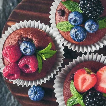 Алмазна мозаїка &quot;Кекси з ягодами&quot; HEE16351 30х30 см