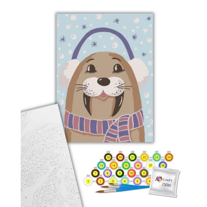 Картина за номерами "Щасливий моржик" 15585-AC 30x40 см                                                        