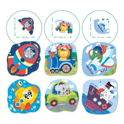 Дитячий пазл Транспорт DoDo 300154, 2-3-4 елемента