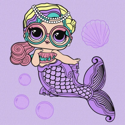 Картина за номерами "L.O.L. Surprise! Mermaids Miss Sea" KHO6263, 40х40 см