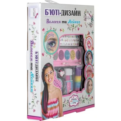 Дитячий набір коcметики "Волосся та макіяж" T20727 палетка 5 кольорів