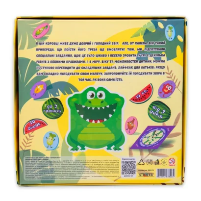 Настільна гра "Погодуй мене - крокодил" 30379 інструкція 20 фішок, рулетка