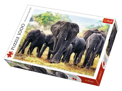 Пазли - (1000 елм.) - "Африканські слони"