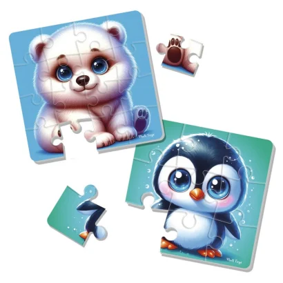 Дитячий м'який пазл "Ведмедик та пінгвіненя" VT1102-38, 25 елементів