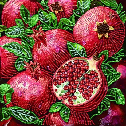 Алмазна мозаїка &quot;Соковиті гранати&quot; BH024 неповна викладка 25х25 см
