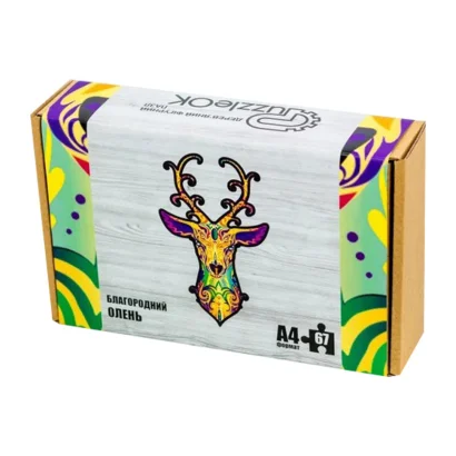 Фігурний дерев'яний пазл A4 Благородний Олень PuzA4-00731, 67 деталей